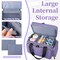 Large Sewing Supplies Organizer, Double Layer Sewing Storage Organizer with Two Detachable Dividers, Travel Sewing Bag Organizer with Shoulder Strap for Accessories, Purple, (Bag Only)